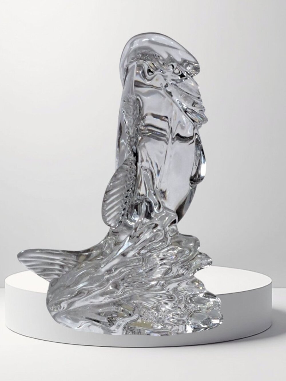 Wonders of the Wild Princess House Lead Crystal Leaping Bass Fish Sculpture - Picture 7 of 16